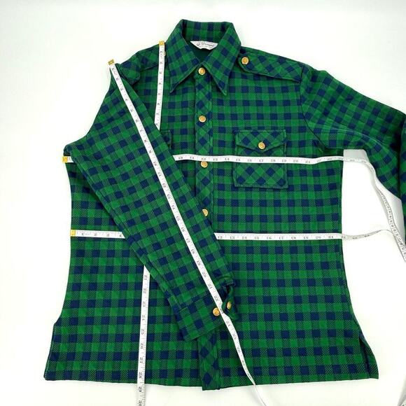 Vintage Donegal 1970’s Polyester Plaid Shirt Jacket Mens Size Large GROOVY Retro - Picture 8 of 8